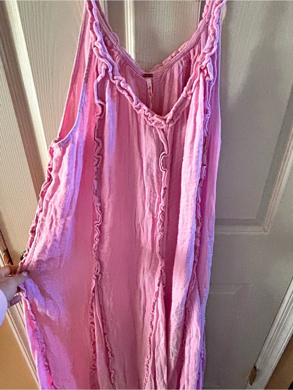 NWTs Free People McKinley Maxi dress boho maxi gauze Baby pink